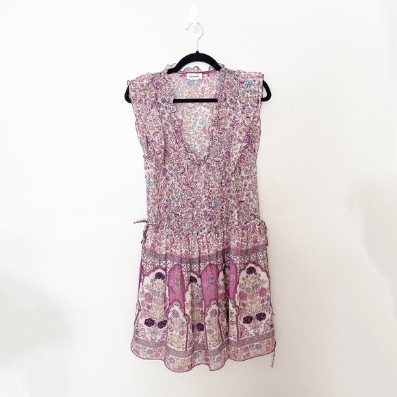 Zadig & Voltaire Rimana Floral Paisley Print Cinch Waist Beaded Dress - Picture 5 of 14